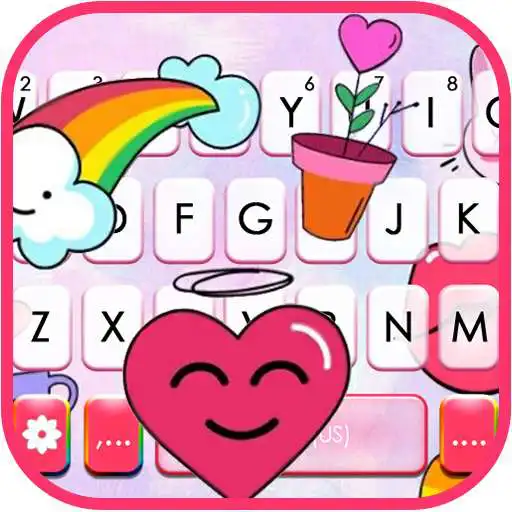 Play Cute Pink Doodle Keyboard Theme APK