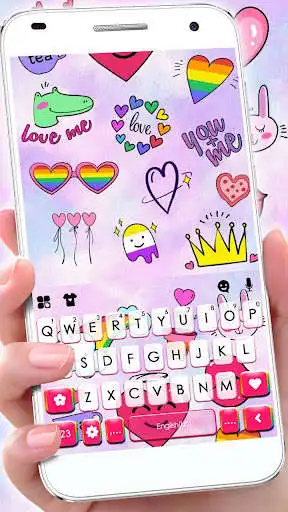 Play Cute Pink Doodle Keyboard Theme  and enjoy Cute Pink Doodle Keyboard Theme with UptoPlay
