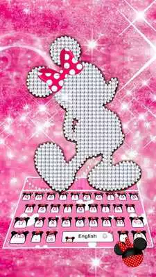 Play Cute Pink Minny Bowknot Keyboard tema wallpaper