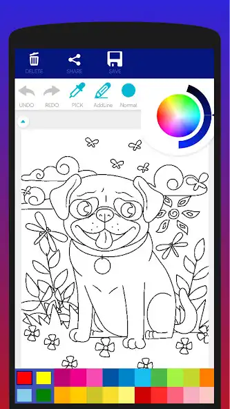 Play Cute Pug Coloring Book  and enjoy Cute Pug Coloring Book with UptoPlay
