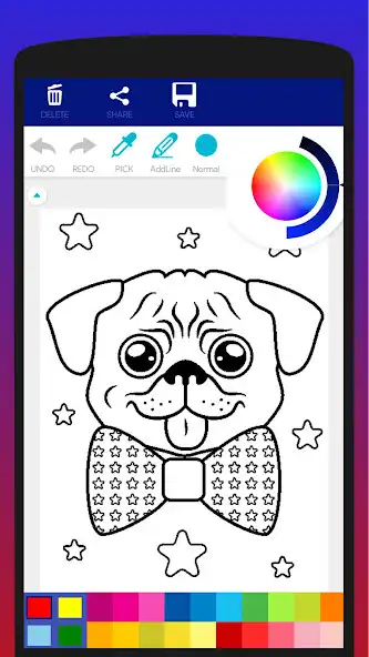 Play Cute Pug Coloring Book as an online game Cute Pug Coloring Book with UptoPlay