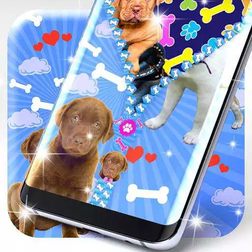 Free play online Cute Puppy Zipper Lock Screen APK