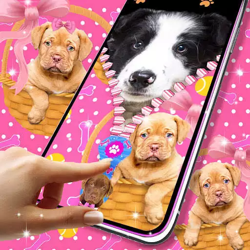 Play Cute Puppy Zipper Lock Screen