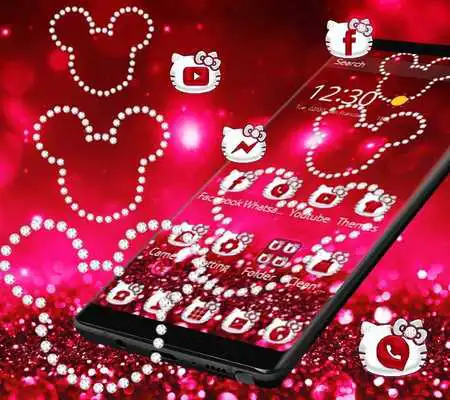 Play cute purple Kitty theme cute wallpaper