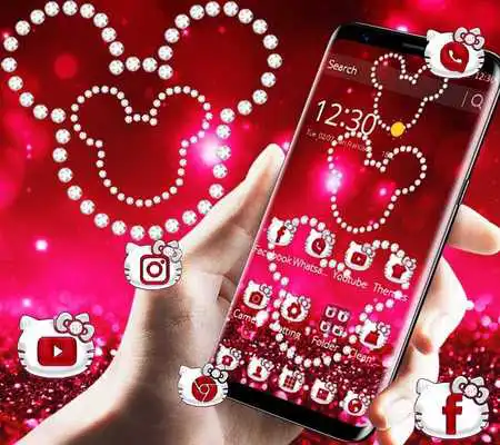 Play cute purple Kitty theme cute wallpaper