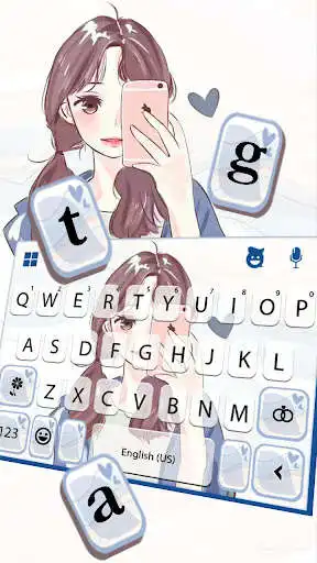 Play Cute Selfie Girl Keyboard Theme as an online game Cute Selfie Girl Keyboard Theme with UptoPlay