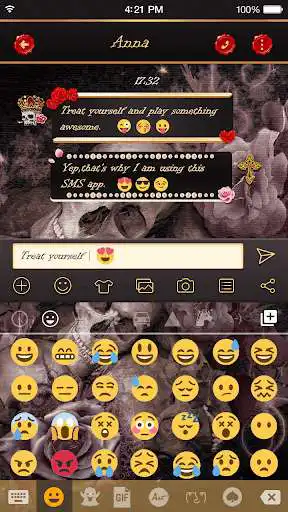 Play Cute Skull Emoji Keyboard Skin