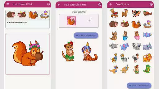 Play Cute Squirrel Stickers for WA as an online game Cute Squirrel Stickers for WA with UptoPlay