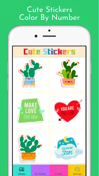 Cute Stickers Color By Number online game with UptoPlay