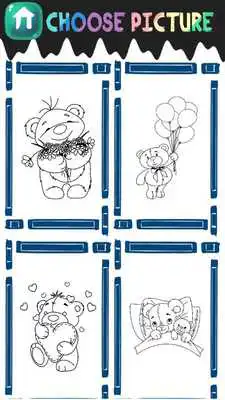 Play Cute Teddy Coloring Book