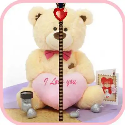Play Cute Teddy Zipper Screen Lock