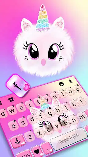 Play Cute Unicorn Fluffy Keyboard Background as an online game Cute Unicorn Fluffy Keyboard Background with UptoPlay