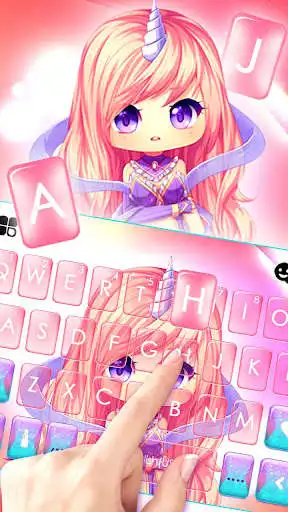 Play Cute Unicorn Girl Keyboard Theme as an online game Cute Unicorn Girl Keyboard Theme with UptoPlay