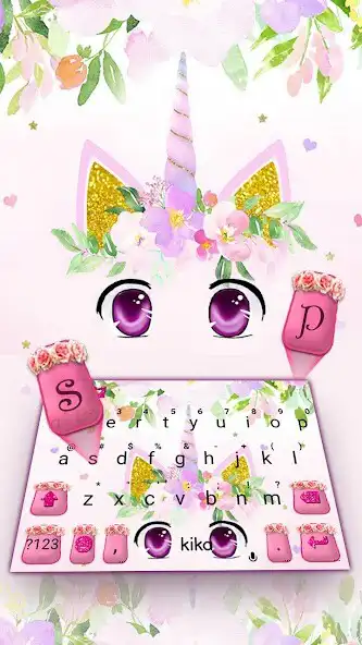 Play Cute Unicorn Girly Keyboard Theme as an online game Cute Unicorn Girly Keyboard Theme with UptoPlay