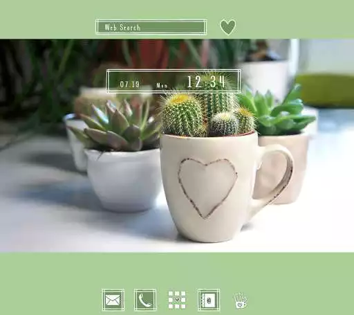 Play Cute Wallpaper Cacti Heart Theme
