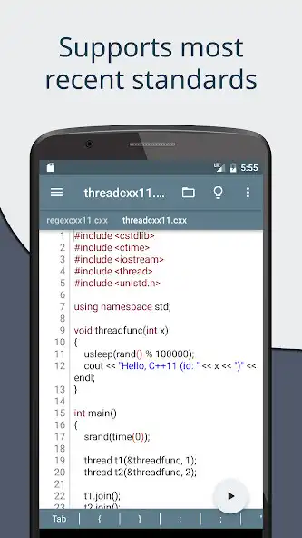 Cxxdroid - C/C++ compiler IDE online game with UptoPlay