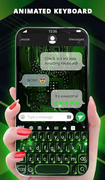 Play Cyber Green Wallpaper Keyboard as an online game Cyber Green Wallpaper Keyboard with UptoPlay