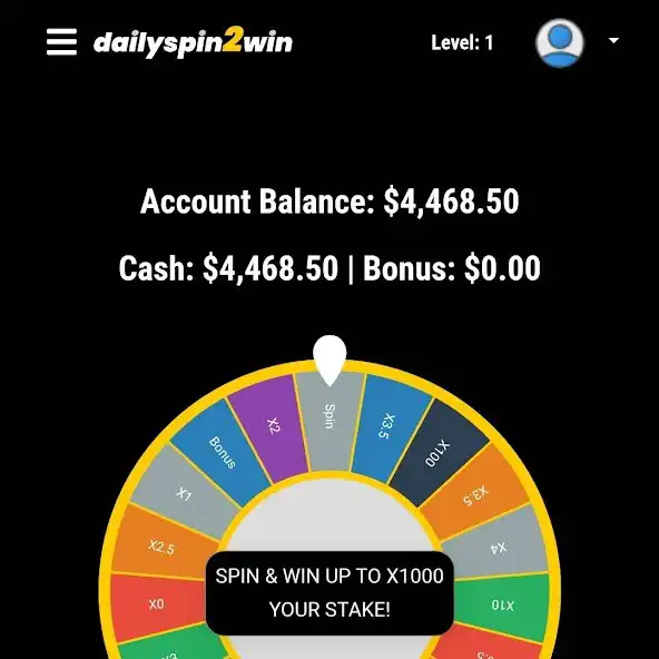 Play Dailyspin2win - Spin to win as an online game Dailyspin2win - Spin to win with UptoPlay