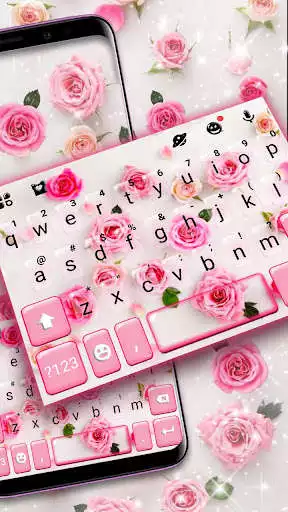 Play Dainty Pink 3d Rose Keyboard Theme