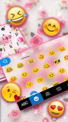Play Dainty Pink 3d Rose Keyboard Theme