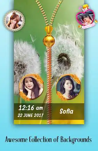 Play Dandelion Zipper Lock Screen