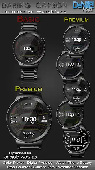 Play Daring Carbon HD Watch Face  and enjoy Daring Carbon HD Watch Face with UptoPlay