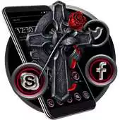 Free play online Dark Black Jesus Cross Theme APK
