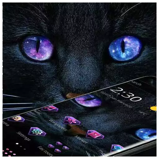 Run free android online Dark Black Magic Kitty Theme APK