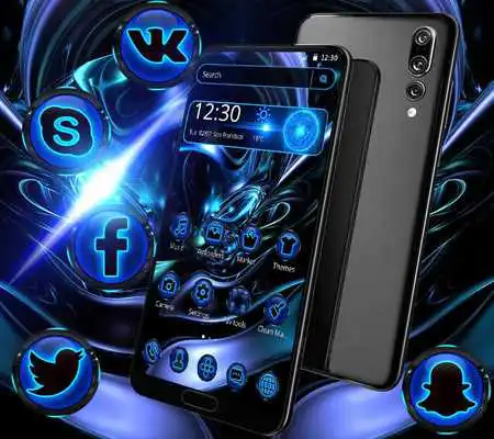 Play Dark Blue Neon Tech Theme Play Dark Blue Neon Tech Theme