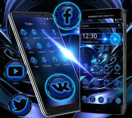 Play Dark Blue Neon Tech Theme Play Dark Blue Neon Tech Theme