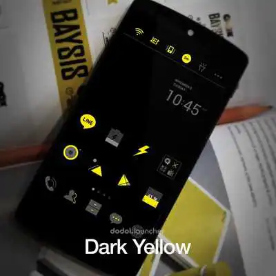 Play DarkYellow LINE Launcher theme