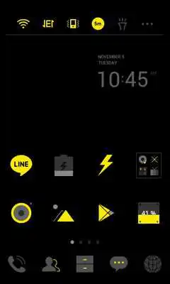 Play DarkYellow LINE Launcher theme