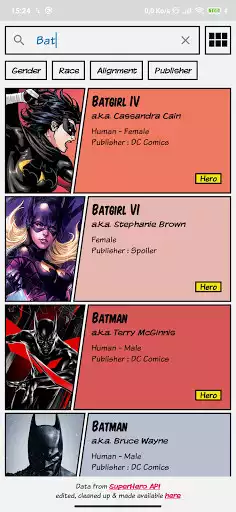 Play DataHero: Superhero Database as an online game DataHero: Superhero Database with UptoPlay