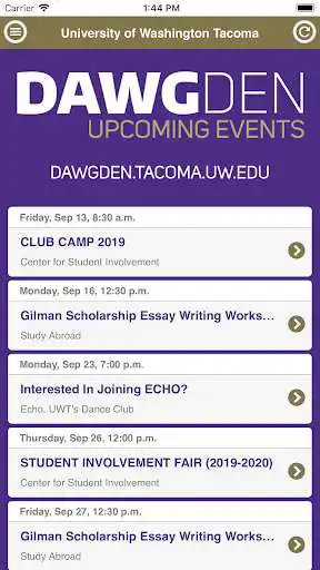 Play DawgDen Events - UW Tacoma as an online game online DawgDen Events - UW Tacoma with UptoPlay com.CheckImHere.UWTacomaEvents Play DawgDen Events - UW Tacoma as an online game DawgDen Events - UW Tacoma with UptoPlay