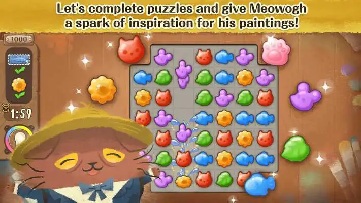 Play Days of van Meowogh - A new match 3 puzzle game