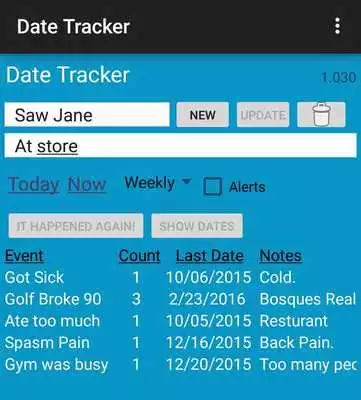 Play Days Since and Date Tracker