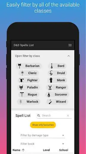 Play D&D Spells List as an online game D&D Spells List with UptoPlay