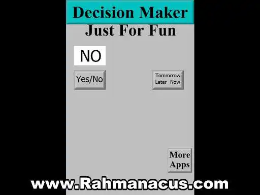 Play Decision Maker app as an online game online Decision Maker app with UptoPlay com.Rahmanacusllc.decision_makerfull Play Decision Maker app as an online game Decision Maker app with UptoPlay