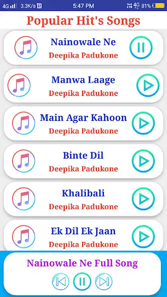 Play Deepika Padukone All Songs  and enjoy Deepika Padukone All Songs with UptoPlay