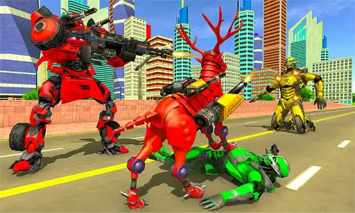 Play Deer Robot Car Battle:Real Robot Transformation 3D as an online game Deer Robot Car Battle:Real Robot Transformation 3D with UptoPlay