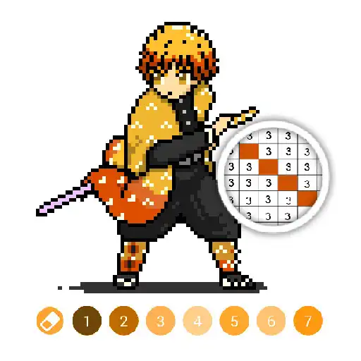 Play Demon Slayer Color By Number Pixel Art APK