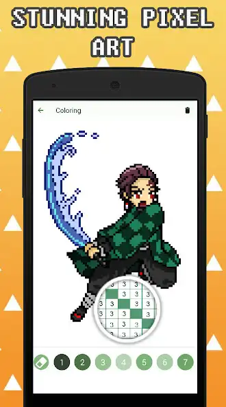 Play Demon Slayer Color By Number Pixel Art as an online game Demon Slayer Color By Number Pixel Art with UptoPlay