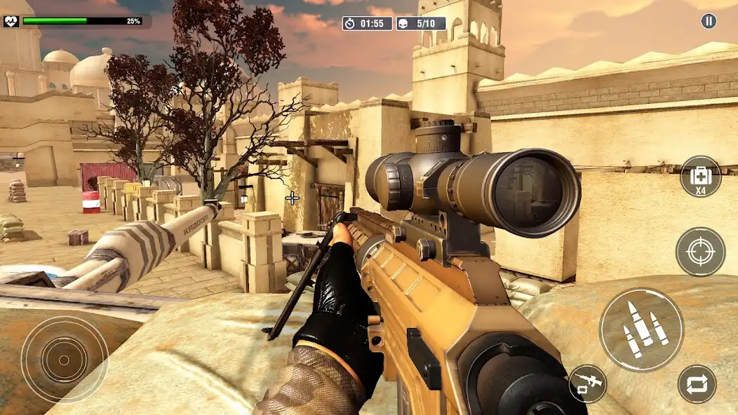 Play Desert Sniper 3D shooting Game as an online game Desert Sniper 3D shooting Game with UptoPlay