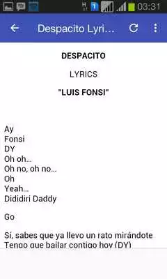 Play Despacito Lyrics(Luis Fonsi)