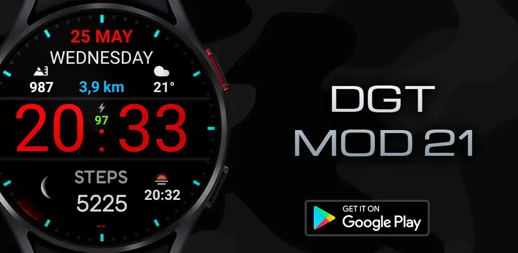 Play DGT MOD 21: Watch face  and enjoy DGT MOD 21: Watch face with UptoPlay