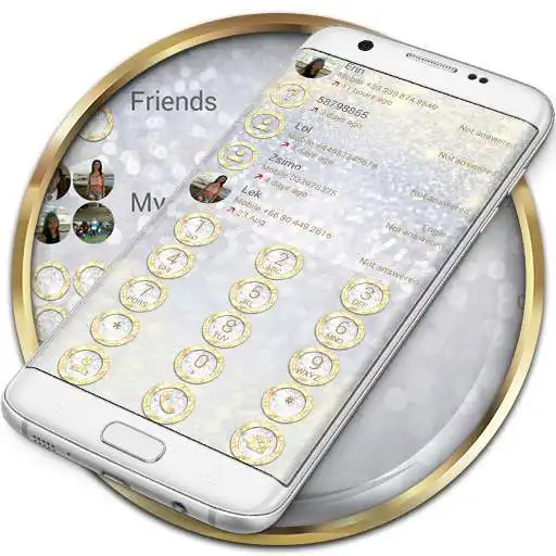 Free play online Dialer Glitter Gold Silv Theme APK
