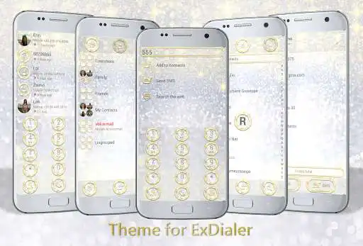 Play Dialer Glitter Gold Silv Theme