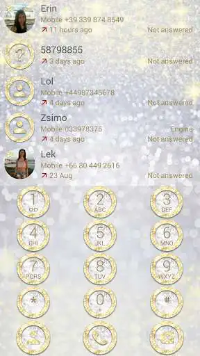 Play Dialer Glitter Gold Silv Theme
