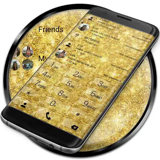 Run free android online Dialer Glitter Gold Theme APK