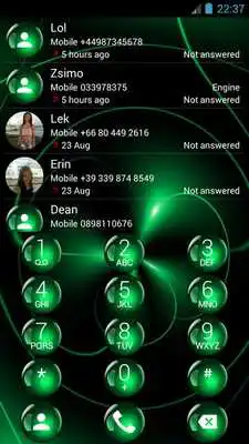 Play Dialer Spheres Green Theme